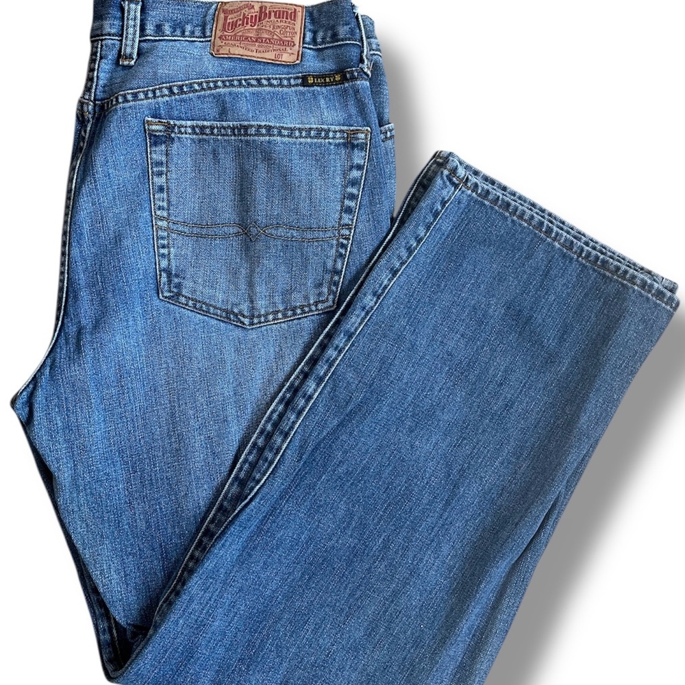 Lucky Brand Men’s 38/32 Dungarees 100% Cotton Jeans‎ Straight Vintage (38”x31”)